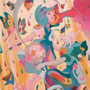 James Jeans Art Print - Intricate Design with Black and White Accents